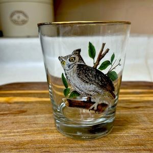 Mid century 22k rimmed owl glasses